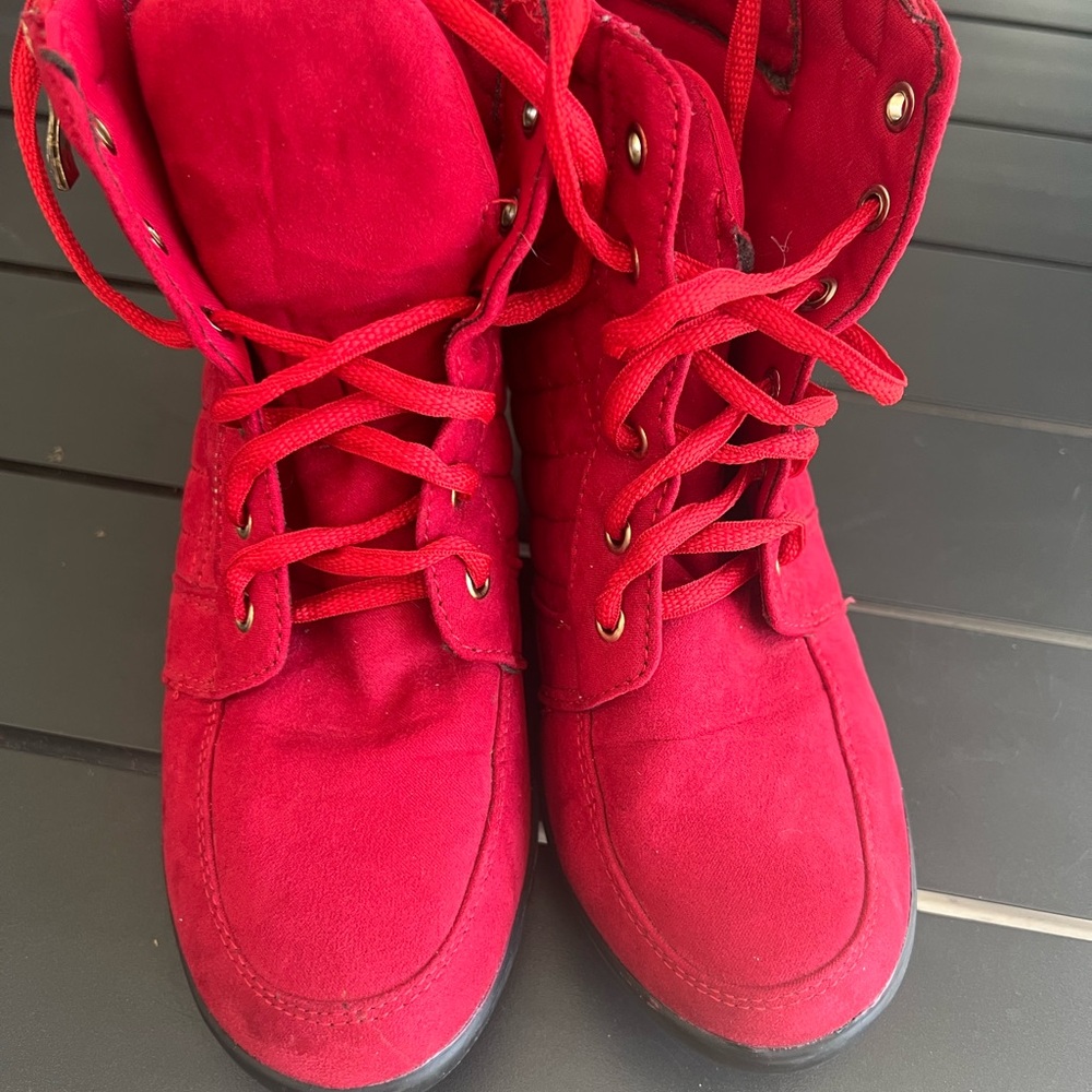 Forever 21 Red Quilted Sneakers - Picture 7 of 9
